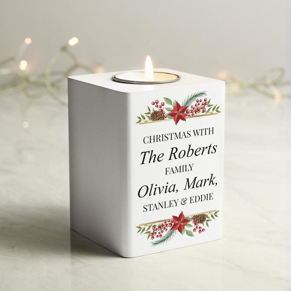 Personalised Christmas Wooden Tealight Holder Extra Image 1